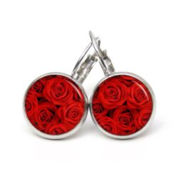 Druckknopf Ohrstecker Ohrhänger Clipse rote Rosen Valentinstag Muttertag Druckknopf Ohrstecker Ohrhänger Clipse rote Rosen Valentinstag Muttertag