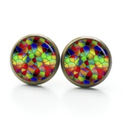 Druckknopf Ohrstecker Ohrhänger Clipse Mosaik Glasmosaik Muster kunterbunt farbenfroh Druckknopf Ohrstecker Ohrhänger Clipse Mosaik Glasmosaik Muster kunterbunt farbenfroh
