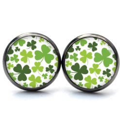 Druckknopf Ohrstecker Ohrhänger Kleeblatt Grün St Patricks Day Druckknopf Ohrstecker Ohrhänger Kleeblatt Grün St Patricks Day