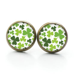 Druckknopf Ohrstecker Ohrhänger Kleeblatt Grün St Patricks Day Druckknopf Ohrstecker Ohrhänger Kleeblatt Grün St Patricks Day