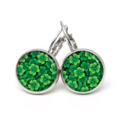 Ohrstecker, Ohrhänger, Clipse & Druckknopf – Motiv Kleeblatt Grün St Patricks Day viele Kleeblätter – Schmuck aus Edelstahl Ohrstecker, Ohrhänger, Clipse & Druckknopf – Motiv Kleeblatt Grün St Patricks Day viele Kleeblätter – Schmuck aus Edelstahl