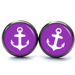 Ohrstecker, Ohrhänger, Clipse & Druckknopf – Motiv maritim Anker Violett – Schmuck aus Edelstahl Ohrstecker, Ohrhänger, Clipse & Druckknopf - Motiv maritim Anker Violett - Schmuck aus Edelstahl