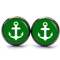 Ohrstecker, Ohrhänger, Clipse & Druckknopf – Motiv maritim Meer Anker grün – Schmuck aus Edelstahl Ohrstecker, Ohrhänger, Clipse & Druckknopf - Motiv maritim Meer Anker grün - Schmuck aus Edelstahl