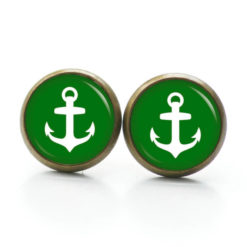 Ohrstecker, Ohrhänger, Clipse & Druckknopf – Motiv maritim Meer Anker grün – Schmuck aus Edelstahl Ohrstecker, Ohrhänger, Clipse & Druckknopf - Motiv maritim Meer Anker grün - Schmuck aus Edelstahl