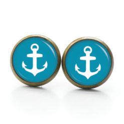 Ohrstecker, Ohrhänger, Clipse & Druckknopf – Motiv maritim Anker Hellblau – Schmuck aus Edelstahl Ohrstecker, Ohrhänger, Clipse & Druckknopf - Motiv maritim Anker Hellblau - Schmuck aus Edelstahl