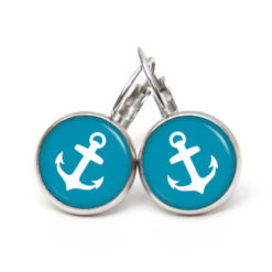 Ohrstecker, Ohrhänger, Clipse & Druckknopf – Motiv maritim Anker Hellblau – Schmuck aus Edelstahl Ohrstecker, Ohrhänger, Clipse & Druckknopf - Motiv maritim Anker Hellblau - Schmuck aus Edelstahl