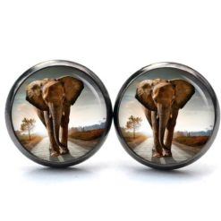 Druckknopf Ohrstecker Ohrhänger clipse großer Elefant Druckknopf Ohrstecker Ohrhänger clipse großer Elefant