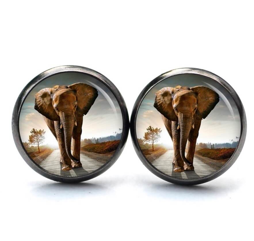 Druckknopf Ohrstecker Ohrhänger clipse großer Elefant Druckknopf Ohrstecker Ohrhänger clipse großer Elefant