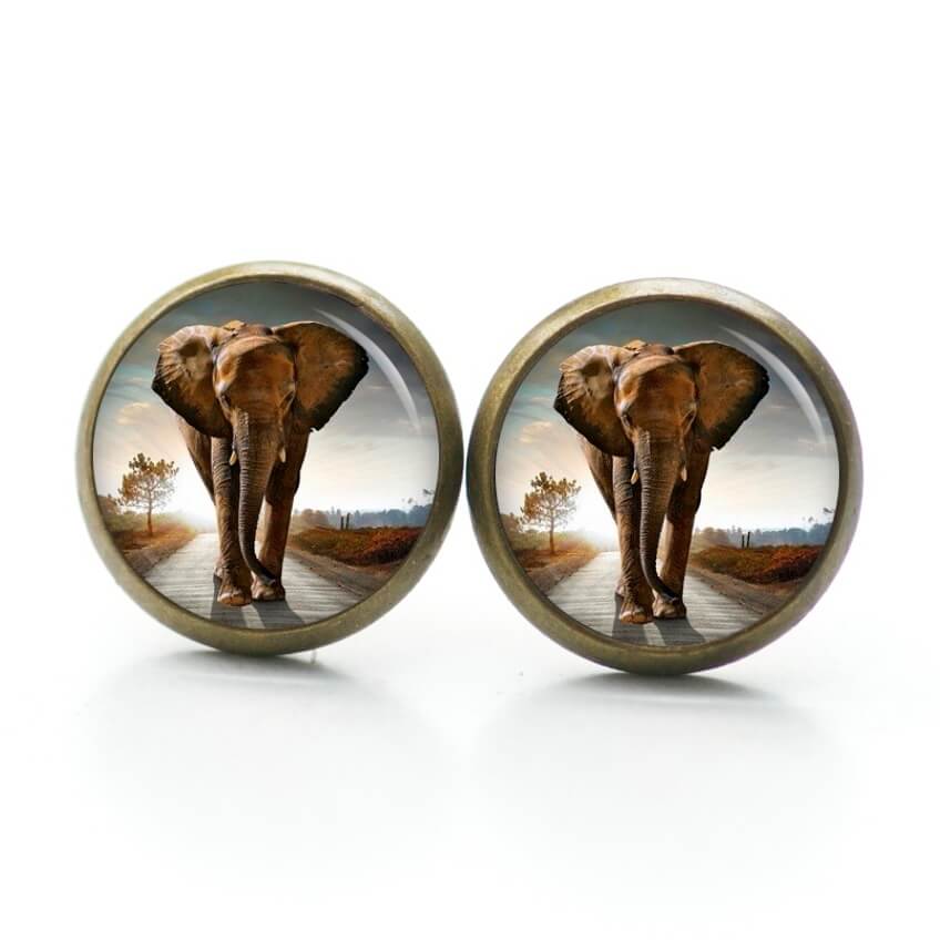 Druckknopf Ohrstecker Ohrhänger clipse großer Elefant Druckknopf Ohrstecker Ohrhänger clipse großer Elefant