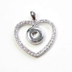 Mini Druckknopf Anhänger Herz mit Strass für 10mm Druckknopf