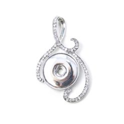 Druckknopf Set Notenschlüssel Strass Anhänger mit Kette und Ohrringen – Farbwahl