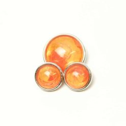Druckknopf handbemalt in orange und gelb Tönen für Druckknopfschmuck Druckknopf handbemalt in orange und gelb Tönen für Druckknopfschmuck