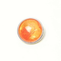 Druckknopf handbemalt in orange und gelb Tönen für Druckknopfschmuck