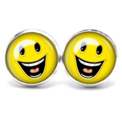 Druckknopf / Ohrstecker / Ohrhänger lachender Smiley