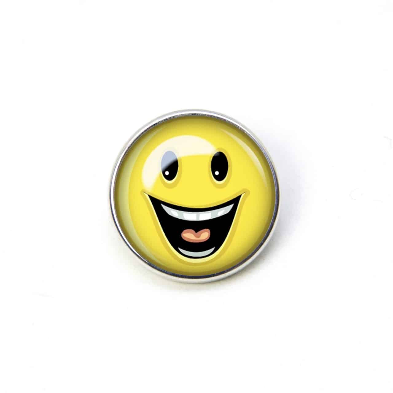 Druckknopf / Ohrstecker / Ohrhänger lachender Smiley Druckknopf / Ohrstecker / Ohrhänger lachender Smiley