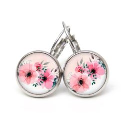 Ohrstecker, Ohrhänger, Clipse & Druckknopf – Motiv große rosa romantische Blumen – Schmuck aus Edelstahl Ohrstecker, Ohrhänger, Clipse & Druckknopf – Motiv große rosa romantische Blumen – Schmuck aus Edelstahl
