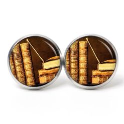 Ohrstecker, Ohrhänger, Clipse & Druckknopf – Motiv Buch Bücher Buchrücken alte Bücher Leseratte – Schmuck aus Edelstahl Ohrstecker, Ohrhänger, Clipse & Druckknopf – Motiv Buch Bücher Buchrücken alte Bücher Leseratte – Schmuck aus Edelstahl
