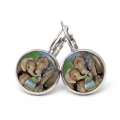 Ohrstecker, Ohrhänger, Clipse & Druckknopf – Motiv Elefant mit Baby Elefant – Schmuck aus Edelstahl Ohrstecker, Ohrhänger, Clipse & Druckknopf – Motiv Elefant mit Baby Elefant – Schmuck aus Edelstahl