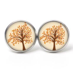 Ohrstecker, Ohrhänger, Clipse & Druckknopf – Motiv Herbst Baum braun beige – Schmuck aus Edelstahl Ohrstecker, Ohrhänger, Clipse & Druckknopf – Motiv Herbst Baum braun beige – Schmuck aus Edelstahl
