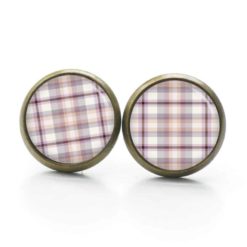 Druckknopf / Ohrstecker / Ohrhänger zart rosa und lila Karo Muster Druckknopf / Ohrstecker / Ohrhänger 60er Jahre Muster Rot Schwarz Weiß