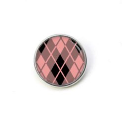 Druckknopf / Ohrstecker / Ohrhänger großes Karo Muster rosa Druckknopf / Ohrstecker / Ohrhänger 60er Jahre Muster Rot Schwarz Weiß