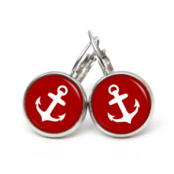 Ohrstecker, Ohrhänger, Clipse & Druckknopf – Motiv maritim roter Anker – Schmuck aus Edelstahl Ohrstecker, Ohrhänger, Clipse & Druckknopf – Motiv maritim roter Anker – Schmuck aus Edelstahl