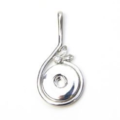 Zarter Druckknopf Anhänger mit Strass kleiner Hase  für 16mm Druckknopf
