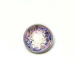 Druckknopf handbemalt Discofever blau rosa glitzernd für Druckknopfschmuck