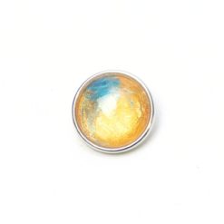 Druckknopf handbemalt sweet 70er in gelb hellblau gold für Druckknopfschmuck Druckknopf handbemalt sweet 70er in gelb hellblau gold für Druckknopfschmuck