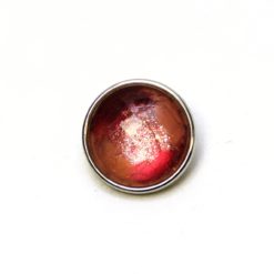 Druckknopf handbemalt in hellem bordeaux und beige für Druckknopfschmuck