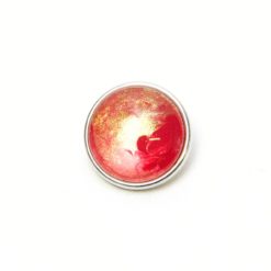 Druckknopf handbemalt wunderschön rot orange gold schimmernd für Druckknopfschmuck