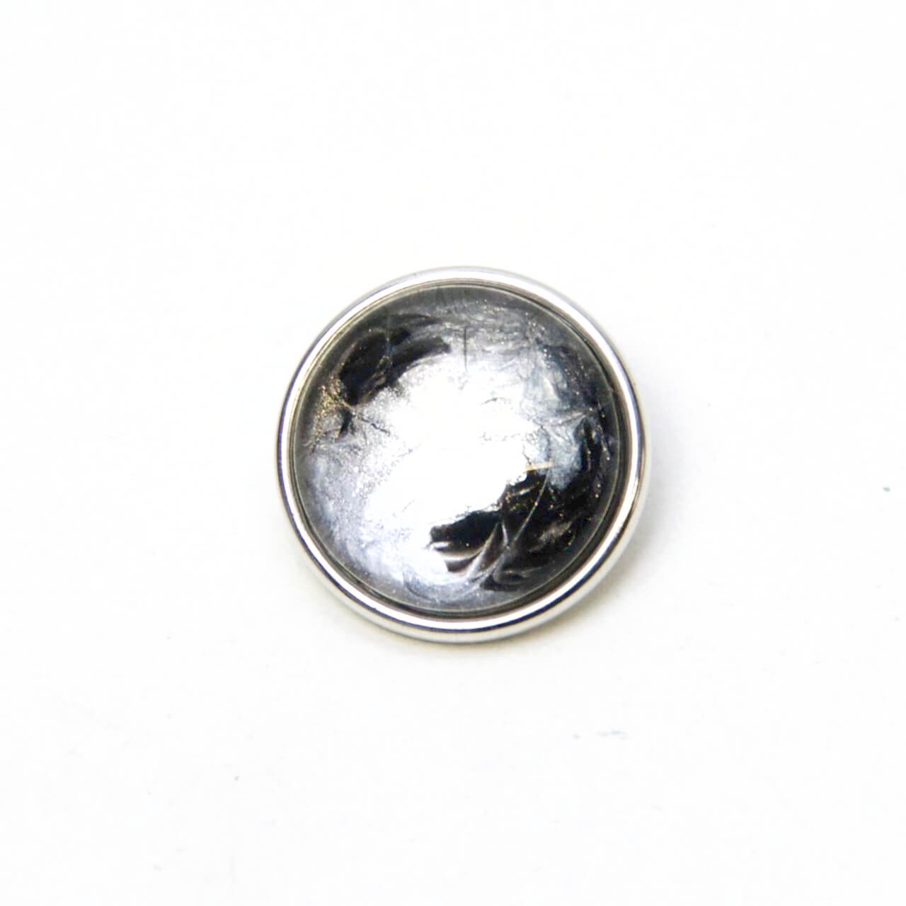 Druckknopf handbemalt klassisch schwarz grau silber für Druckknopfschmuck Druckknopf handbemalt klassisch schwarz grau silber für Druckknopfschmuck