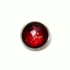 Druckknopf handbemalt in dunkelrot mit feinem Glitzer für Druckknopfschmuck