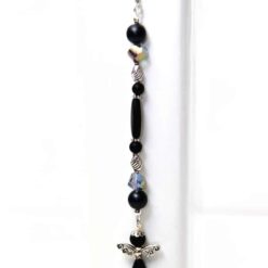 Lesezeichen schwarz mit Engel als Anhänger Lesezeichen Engel in zartem lila mit ornament Perlen