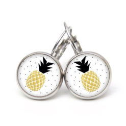 Ohrstecker, Ohrhänger, Clipse & Druckknopf – Motiv gold schwarze Ananas – Schmuck aus Edelstahl Ohrstecker, Ohrhänger, Clipse & Druckknopf – Motiv gold schwarze Ananas – Schmuck aus Edelstahl