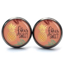 Ohrstecker, Ohrhänger, Clipse & Druckknopf – Motiv goldene Ananas – das Leben ist süß – Schmuck aus Edelstahl Ohrstecker, Ohrhänger, Clipse & Druckknopf – Motiv goldene Ananas - das Leben ist süß – Schmuck aus Edelstahl