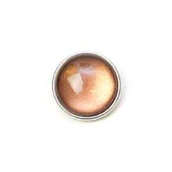 Druckknopf handbemalt in uni Farben braun schimmernd für Druckknopfschmuck