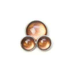 Druckknopf handbemalt in uni Farben braun schimmernd für Druckknopfschmuck
