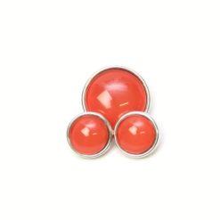 Druckknopf handbemalt in uni Farben dunkel orange für Druckknopfschmuck