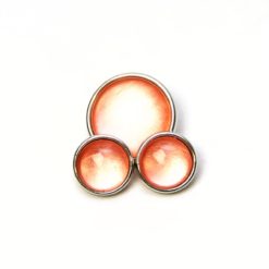 Druckknopf handbemalt in hellem apricot schimmernd für Druckknopfschmuck