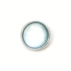 Druckknopf handbemalt in uni Farben hellblau metallic für Druckknopfschmuck