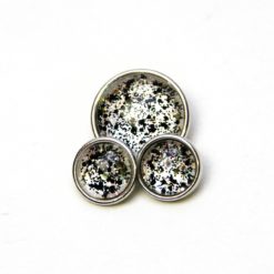 Druckknopf handbemalt in schwarz gold Glitzernd für Druckknopfschmuck