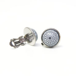 Mosaik Mandala Clipse in Anthrazit 12mm - Edelstahl