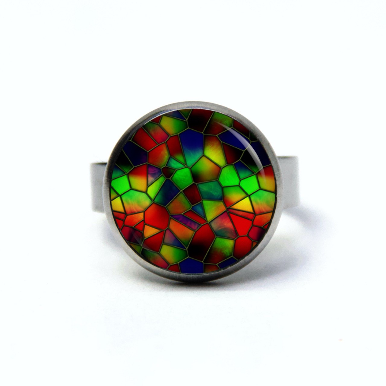 Edelstahl Ring Mosaik Glasmosaik Muster kunterbunt – verschiedene Größen Edelstahl Ring Mosaik Glasmosaik Muster kunterbunt - verschiedene Größen