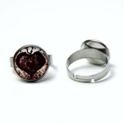 Edelstahl Ring dunkles Herz dunkelrot – verschiedene Größen Edelstahl Ring dunkles Herz dunkelrot - verschiedene Größen