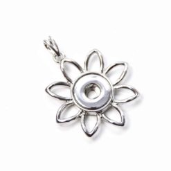 Druckknopf Set Blumen Anhänger mit Kette und Ohrringe – Farbwahl Druckknopf Set Blumen Anhänger mit Kette und Ohrringe - Farbwahl