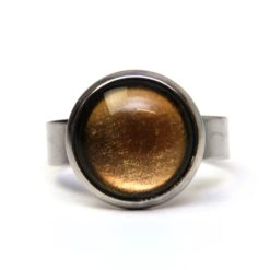 Edelstahl Ring handbemalt Chamäleon gold blau – verschiedene Größen Edelstahl Ring handbemalt Chamäleon gold blau - verschiedene Größen