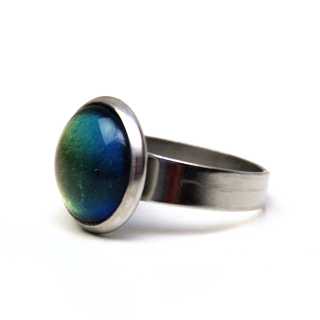 Edelstahl Ring handbemalt Chamäleon gold blau – verschiedene Größen Edelstahl Ring handbemalt Chamäleon gold blau - verschiedene Größen