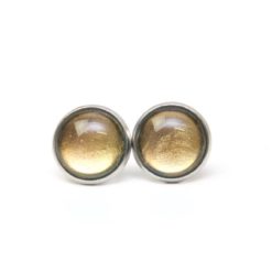 Ohrstecker, Ohrhänger, Clipse & Druckknopf – handbemalt Chamäleon gold grün blau schimmernd – Schmuck aus Edelstahl Ohrstecker, Ohrhänger, Clipse & Druckknopf – handbemalt Chamäleon gold grün blau schimmernd – Schmuck aus Edelstahl
