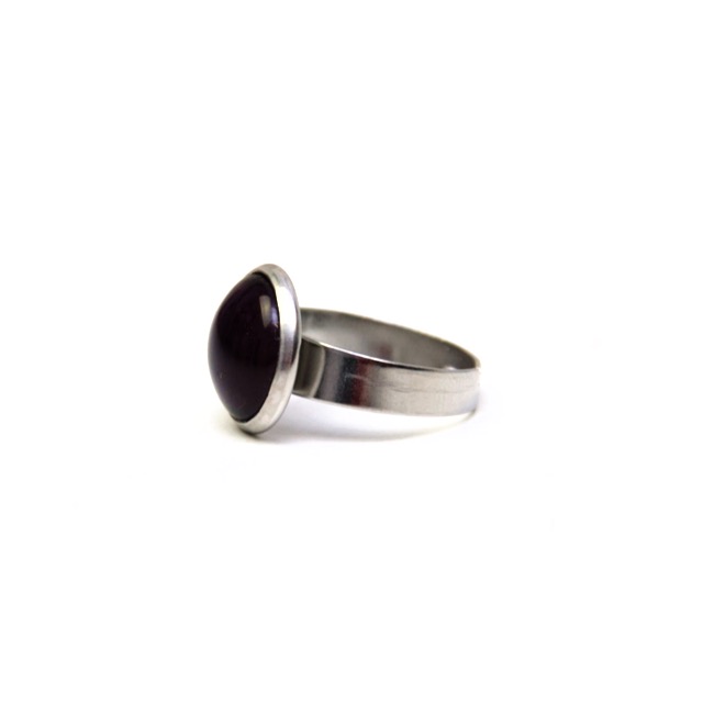 Edelstahl Ring handbemalt dunkel violett – verschiedene Größen Edelstahl Ring handbemalt dunkel violett - verschiedene Größen